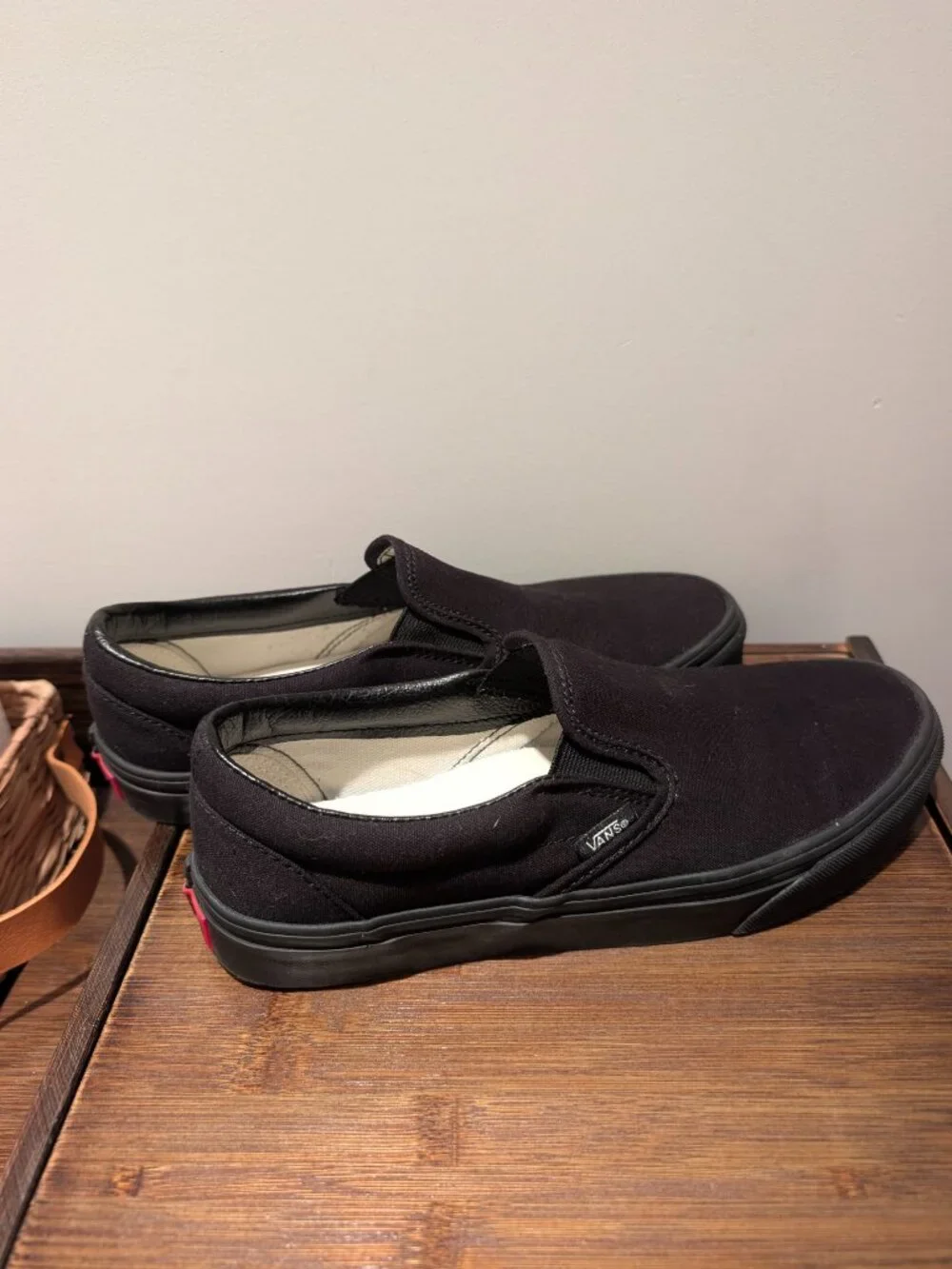 Black Vans Classic Slip-On Shoe (Men 7.5 Women 9)